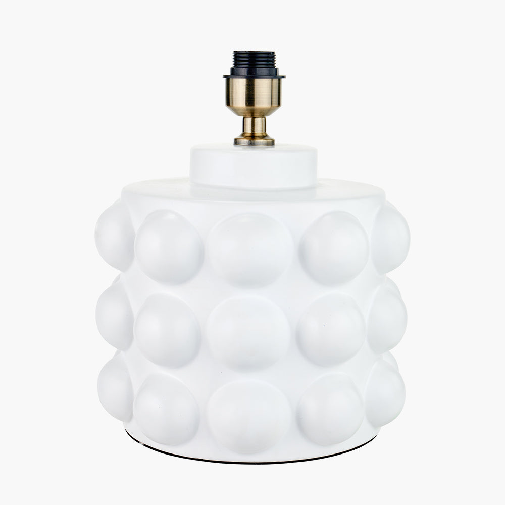 Serenity White Bobbled Ceramic Large Table Lamp - Base Only